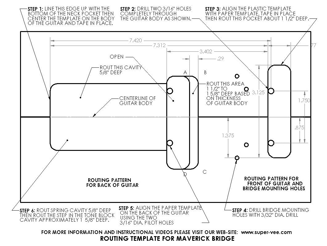 Routing Template for Telecaster Guitar | SuperVee